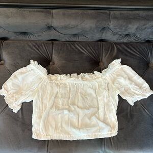 white cropped shirt! size: woman’s M